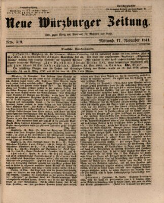 Neue Würzburger Zeitung Mittwoch 17. November 1841