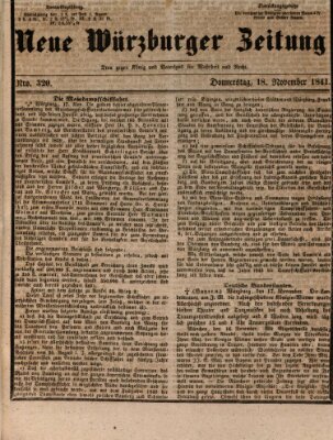 Neue Würzburger Zeitung Donnerstag 18. November 1841