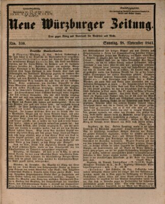 Neue Würzburger Zeitung Sonntag 28. November 1841