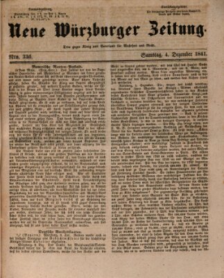 Neue Würzburger Zeitung Samstag 4. Dezember 1841