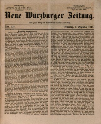 Neue Würzburger Zeitung Sonntag 5. Dezember 1841