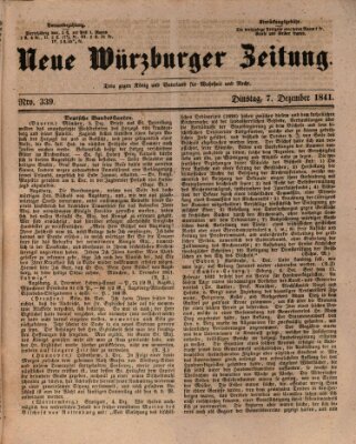 Neue Würzburger Zeitung Dienstag 7. Dezember 1841