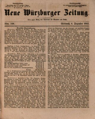 Neue Würzburger Zeitung Mittwoch 8. Dezember 1841