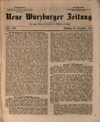 Neue Würzburger Zeitung Dienstag 28. Dezember 1841