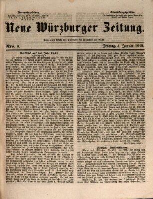 Neue Würzburger Zeitung Montag 3. Januar 1842