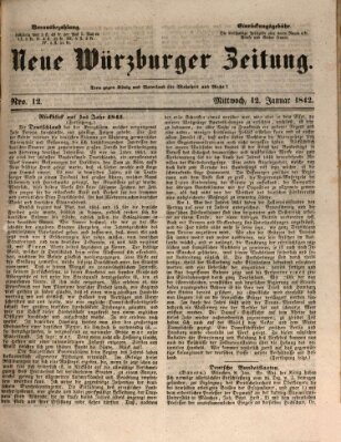 Neue Würzburger Zeitung Mittwoch 12. Januar 1842