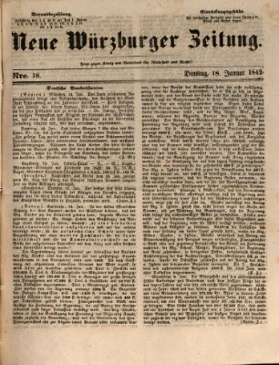 Neue Würzburger Zeitung Dienstag 18. Januar 1842