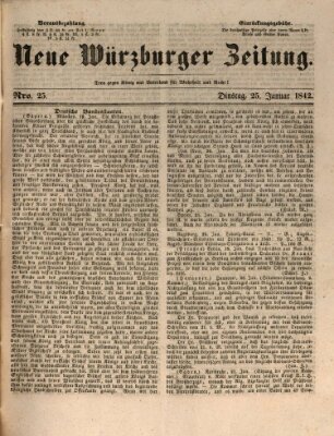 Neue Würzburger Zeitung Dienstag 25. Januar 1842