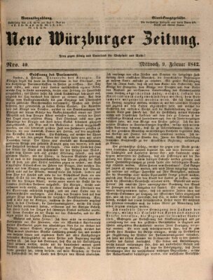 Neue Würzburger Zeitung Mittwoch 9. Februar 1842