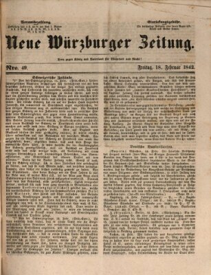 Neue Würzburger Zeitung Freitag 18. Februar 1842