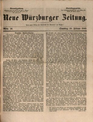 Neue Würzburger Zeitung Samstag 19. Februar 1842