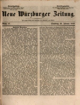 Neue Würzburger Zeitung Samstag 26. Februar 1842