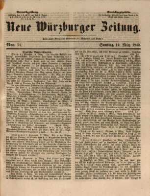 Neue Würzburger Zeitung Samstag 12. März 1842