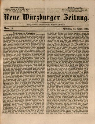 Neue Würzburger Zeitung Sonntag 13. März 1842