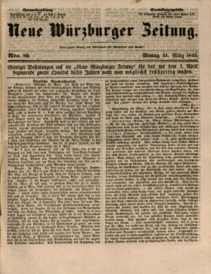 Neue Würzburger Zeitung Montag 21. März 1842