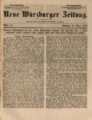 Neue Würzburger Zeitung Dienstag 22. März 1842