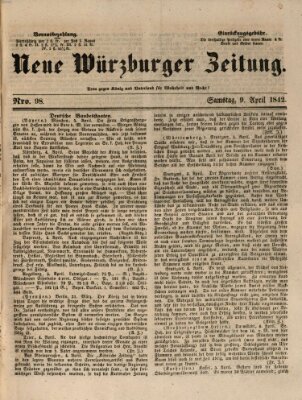 Neue Würzburger Zeitung Samstag 9. April 1842