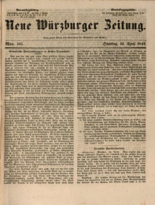 Neue Würzburger Zeitung Samstag 16. April 1842