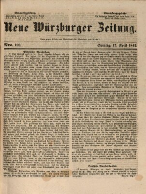 Neue Würzburger Zeitung Sonntag 17. April 1842