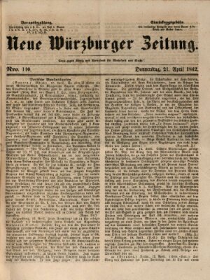 Neue Würzburger Zeitung Donnerstag 21. April 1842