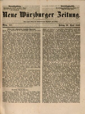 Neue Würzburger Zeitung Freitag 22. April 1842