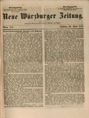 Neue Würzburger Zeitung Dienstag 26. April 1842