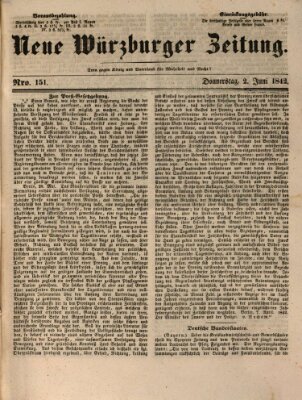 Neue Würzburger Zeitung Donnerstag 2. Juni 1842