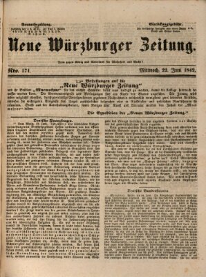 Neue Würzburger Zeitung Mittwoch 22. Juni 1842