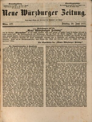 Neue Würzburger Zeitung Dienstag 28. Juni 1842