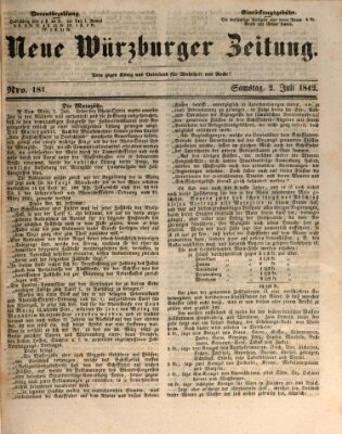 Neue Würzburger Zeitung Samstag 2. Juli 1842