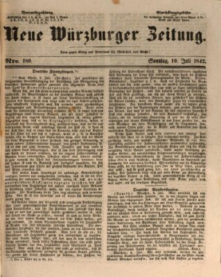 Neue Würzburger Zeitung Sonntag 10. Juli 1842