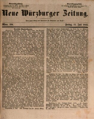 Neue Würzburger Zeitung Freitag 15. Juli 1842