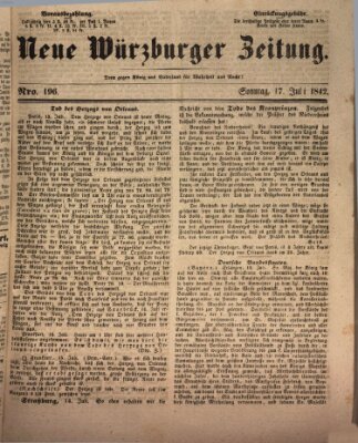 Neue Würzburger Zeitung Sonntag 17. Juli 1842