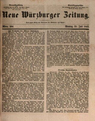 Neue Würzburger Zeitung Montag 25. Juli 1842