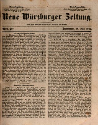 Neue Würzburger Zeitung Donnerstag 28. Juli 1842