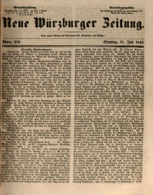 Neue Würzburger Zeitung Sonntag 31. Juli 1842