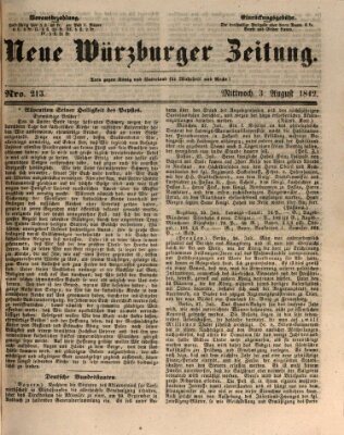 Neue Würzburger Zeitung Mittwoch 3. August 1842