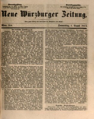 Neue Würzburger Zeitung Donnerstag 4. August 1842