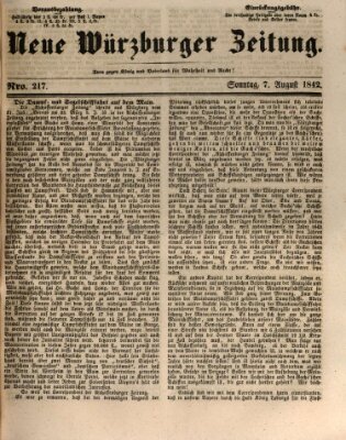 Neue Würzburger Zeitung Sonntag 7. August 1842