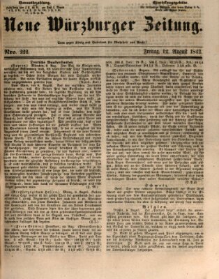 Neue Würzburger Zeitung Freitag 12. August 1842