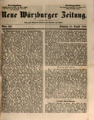 Neue Würzburger Zeitung Sonntag 14. August 1842