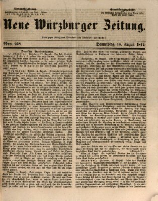 Neue Würzburger Zeitung Donnerstag 18. August 1842