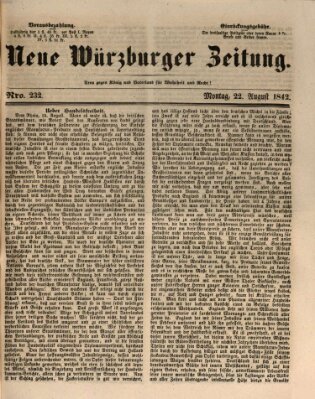 Neue Würzburger Zeitung Montag 22. August 1842