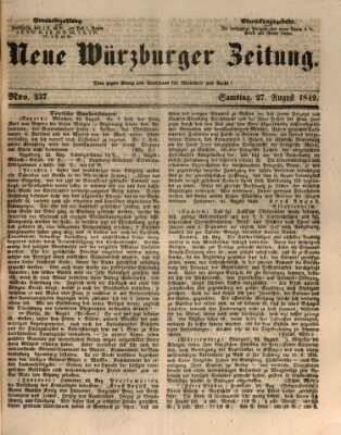 Neue Würzburger Zeitung Samstag 27. August 1842