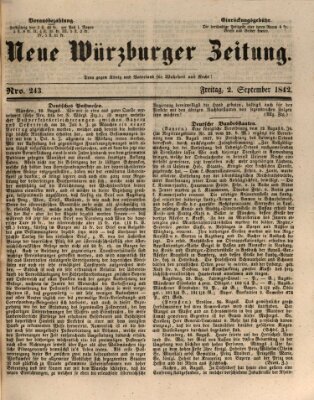 Neue Würzburger Zeitung Freitag 2. September 1842