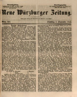 Neue Würzburger Zeitung Samstag 3. September 1842