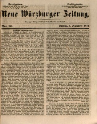 Neue Würzburger Zeitung Sonntag 4. September 1842