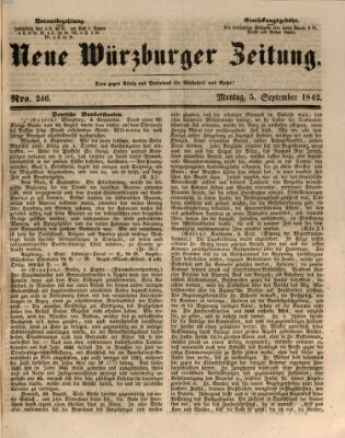 Neue Würzburger Zeitung Montag 5. September 1842