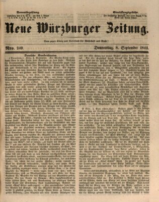 Neue Würzburger Zeitung Donnerstag 8. September 1842