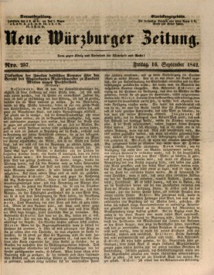 Neue Würzburger Zeitung Freitag 16. September 1842